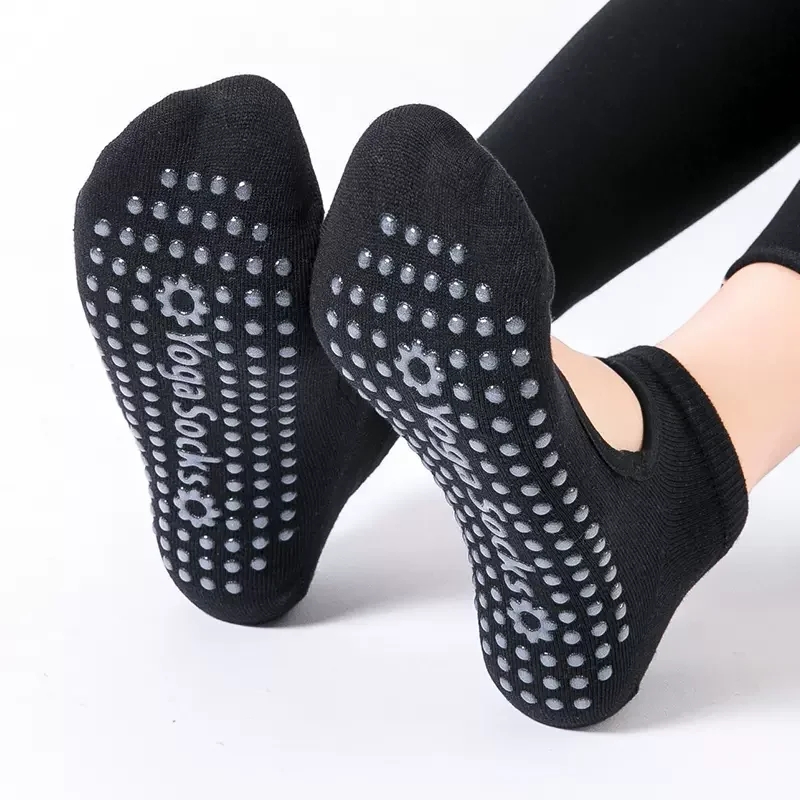 Grip Sock Yoga - Hochwertige Damen-Yoga-Socken, rutschfest, atmungsaktiv, rückenfrei, Pilates-Socken,