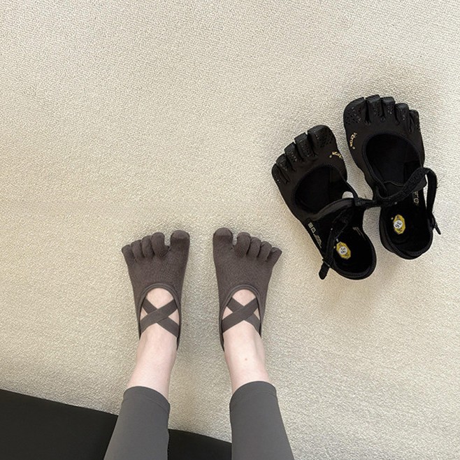 Grip Sock Yoga - Damen Yoga-Socken mit Kreuzriemen und Fünf